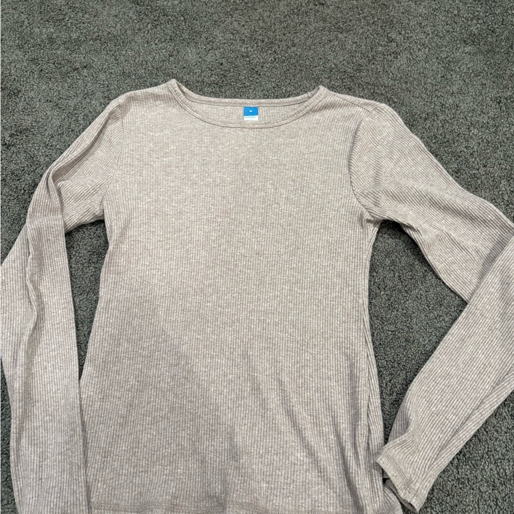 Women's Ribbed Crewneck Sweater - Light Taupe